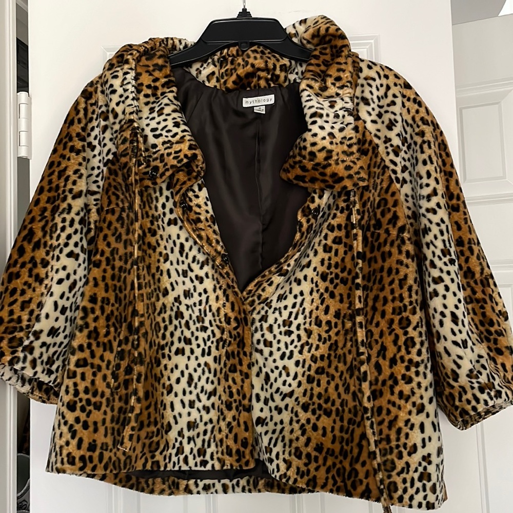 Velour animal print jacket